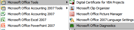 Detect and Repair Applications In Microsoft Office 2007