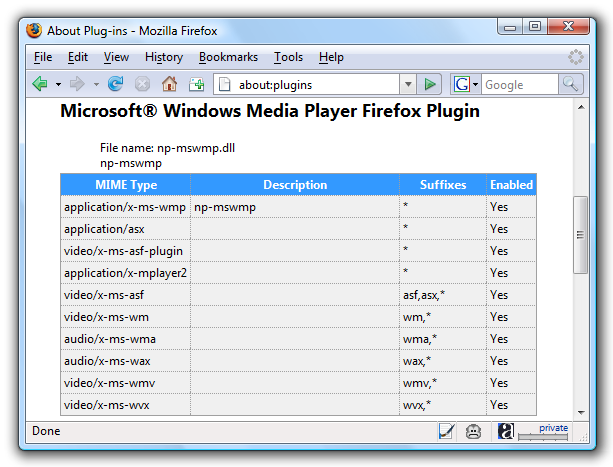 Installing Windows Media Player Plugin for Firefox