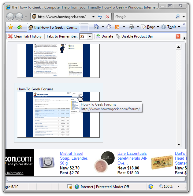 Reopen Closed Tabs in Internet Explorer