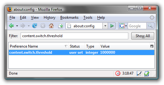 Tweak Firefox&rsquo;s &quot;Responsiveness&quot; Config Setting