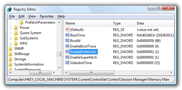 Change SuperFetch to Only Cache System Boot Files in Vista