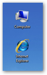 The "My Computer" icon on the desktop. 