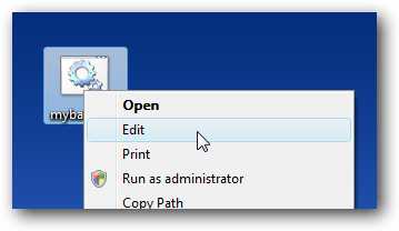 Change the Default Editor for Batch Files in Vista