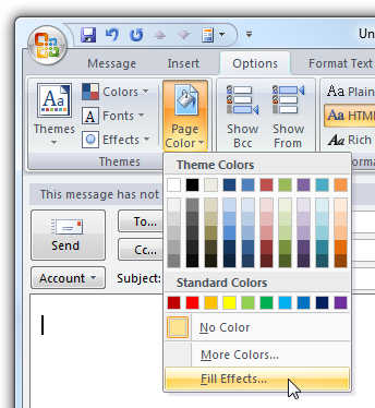 Add a Background Picture to an Email On the Fly in Outlook 2007
