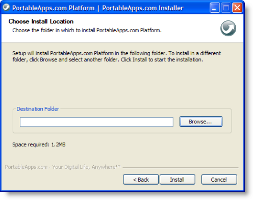 portableapps.com choose destination folder