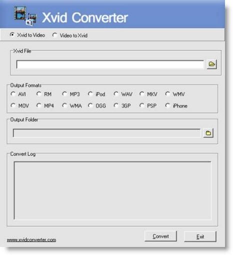 xvid converter open screen