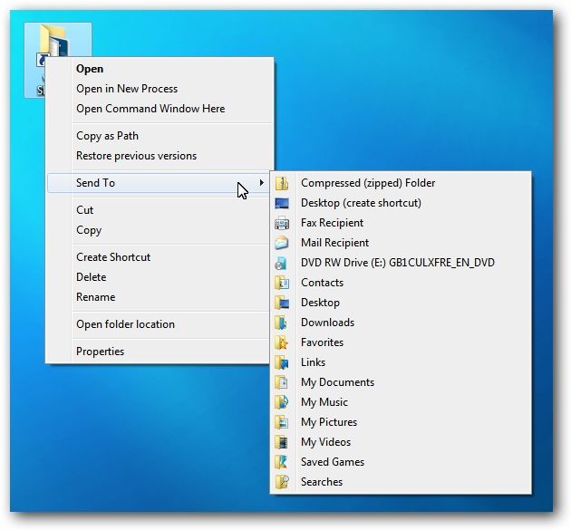 Windows 7 Send To Secret Items