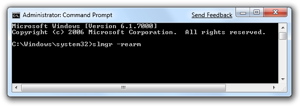 Windows 7 slmgr rearm