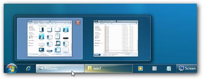 Windows 7 Taskbar Hover Small