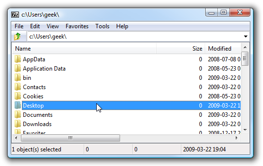 7-Zip Default View