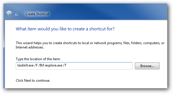Create Shortcut Location