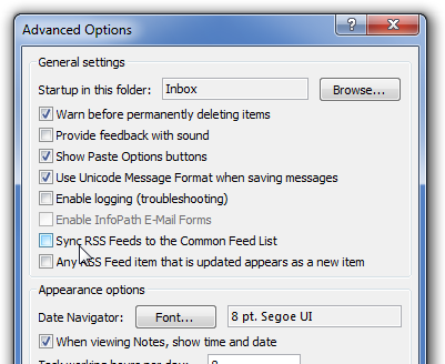 Advanced Options