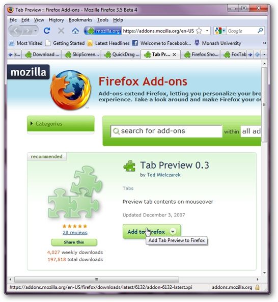 Preview Tabs In Firefox With Tab Preview 0 3 Preview Tabs In Firefox With Tab Preview 0 3
