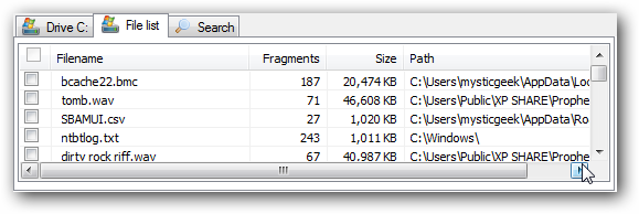 file list