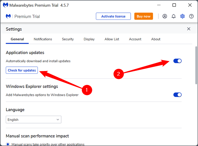 Click &ldquo;Check for Updates,&rdquo; and make sure automatic updates are enabled.