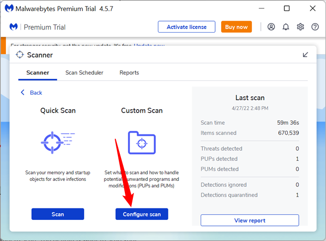 Click &ldquo;Configure Scan.&quot;