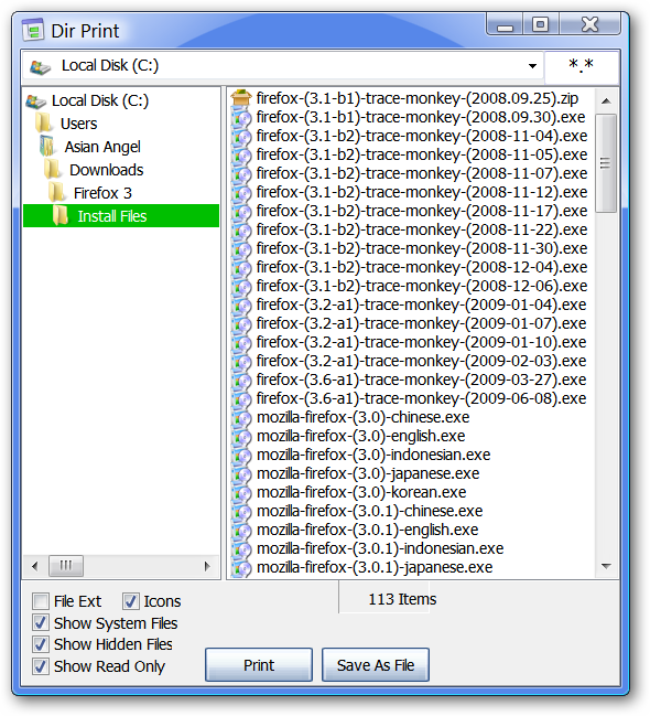 Print or Create a Text File List of the Contents in a Directory the ...