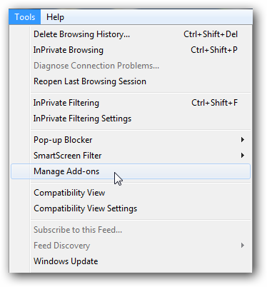 Troubleshoot and Manage Addons in Internet Explorer 8