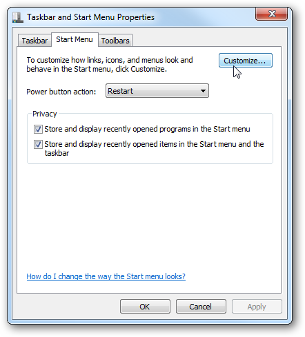 Tweak the Start Menu in Windows 7 and Vista