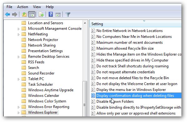 Manage the Delete Confirmation Dialog box in Windows 7