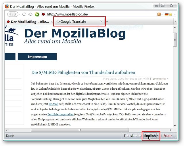 Add Google Translation Power to Firefox