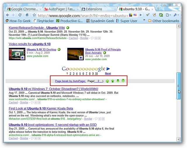 Enable Auto-Paging Goodness in Google Chrome