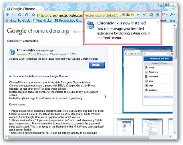 Access Remember The Milk in Google Chrome the Easy Way