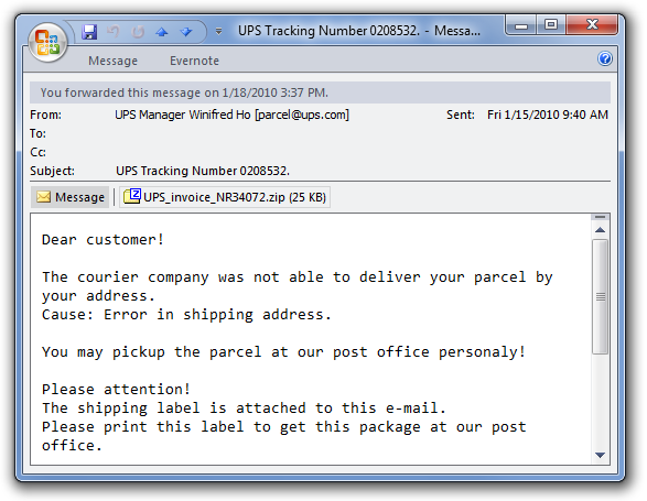 Fix the Fake UPS Tracking Number Virus Rebooting Your Machine
