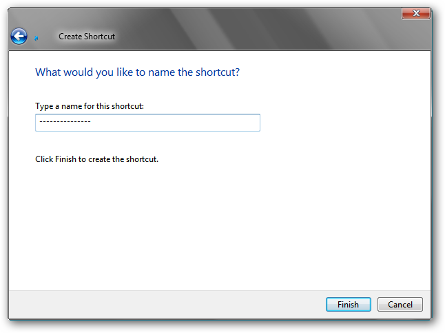 Create shortcut - step 2