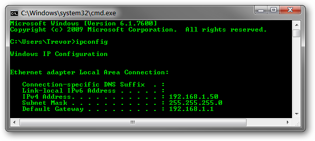 ipconfig