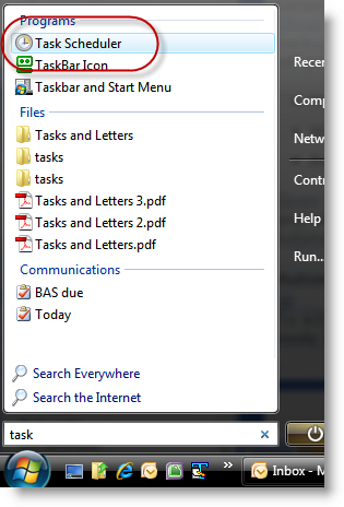 Start the Windows Task Scheduler