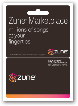 Redeem Pre-paid Zune Card Points for Zune Marketplace Media