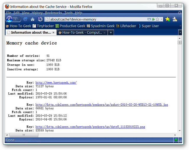 Gain Quick Access to the Cache in Firefox