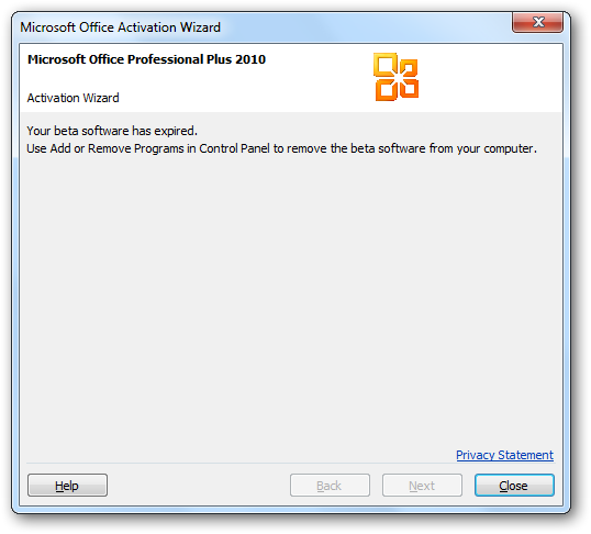 Remove Office 2010 Beta and Reinstall Office 2007