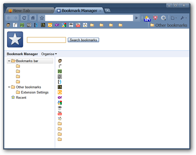 Convert Chrome Bookmark Toolbar Folders to Icons