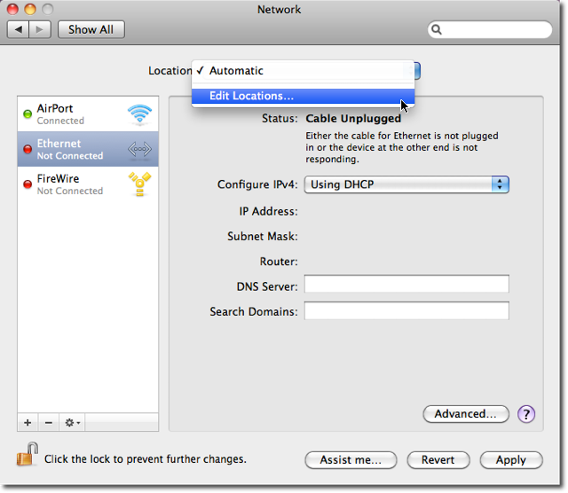 set static ip address for mac