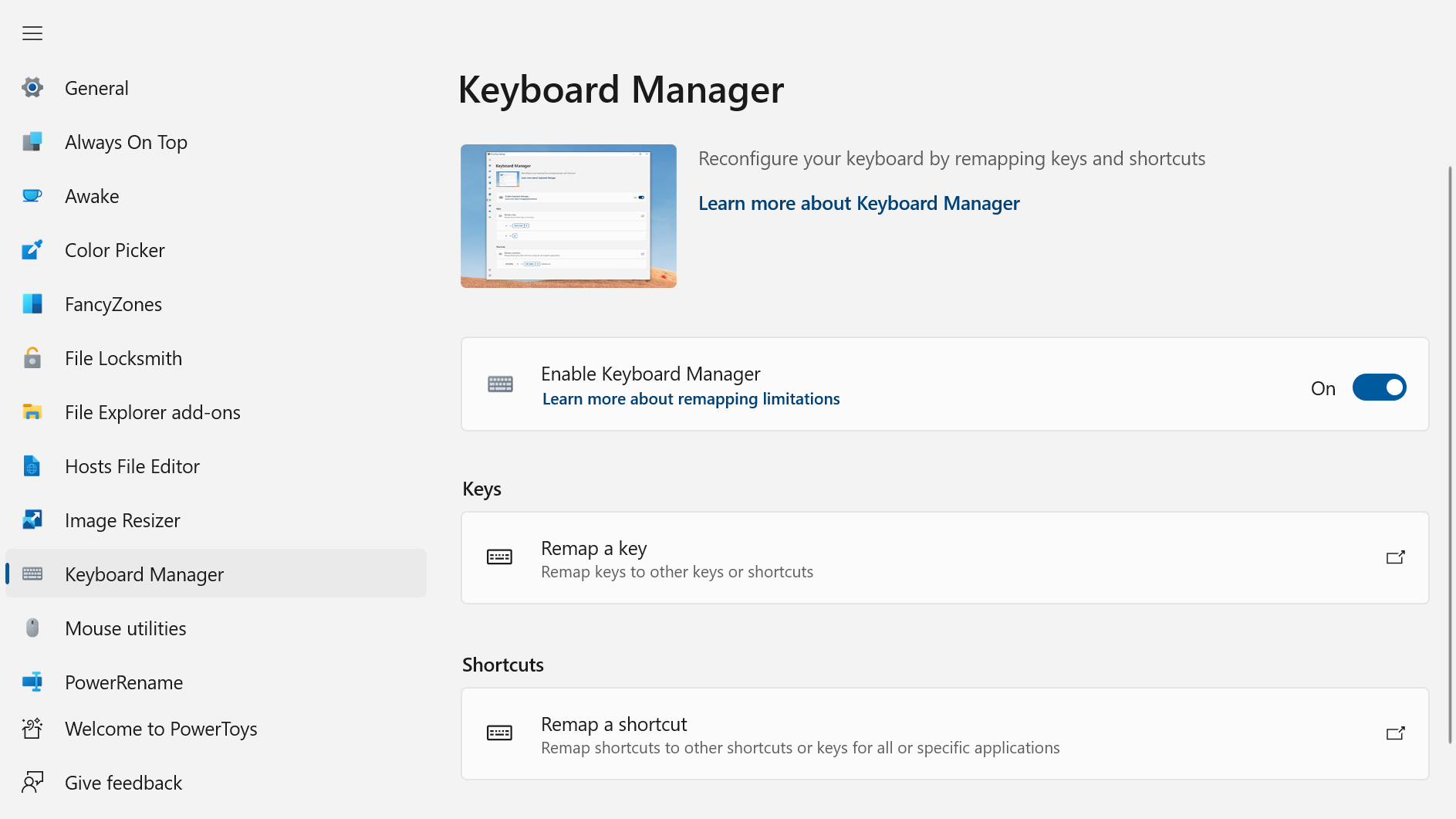 Powertoys Keyboard Manager