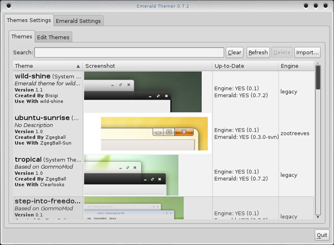 Emerald interface