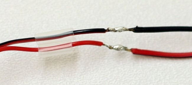 Soldered DC Lead With Shrink Tube