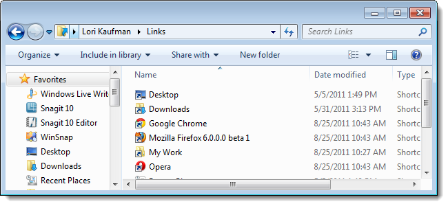How to Add Apps to the Windows 7 Explorer Favorites List