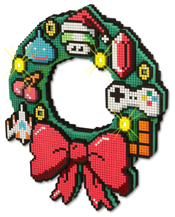 8-bit wreath anim