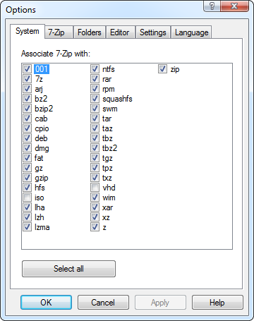 7-zip-file-association-options