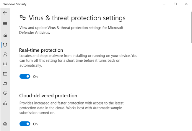 Windows Security has real time protection enabled by default.