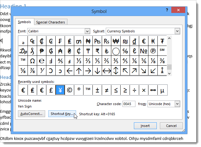 How to Use Symbols in Word 2013