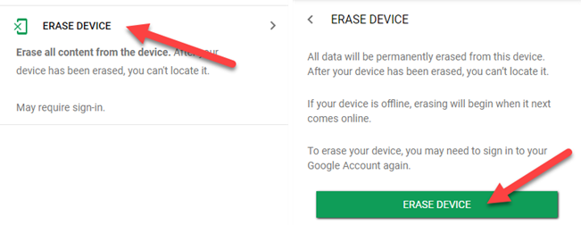 Remotely erase all the device data.