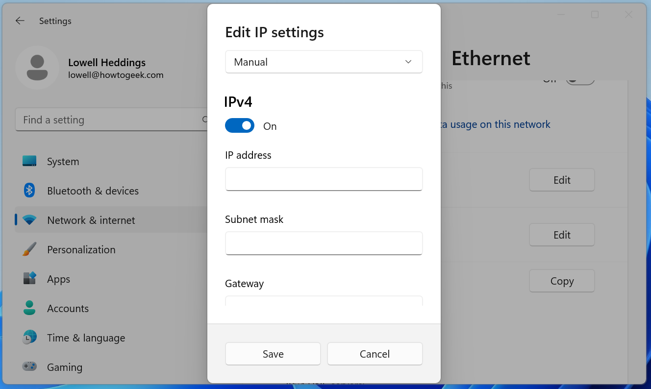 Windows 11 manual ip settings