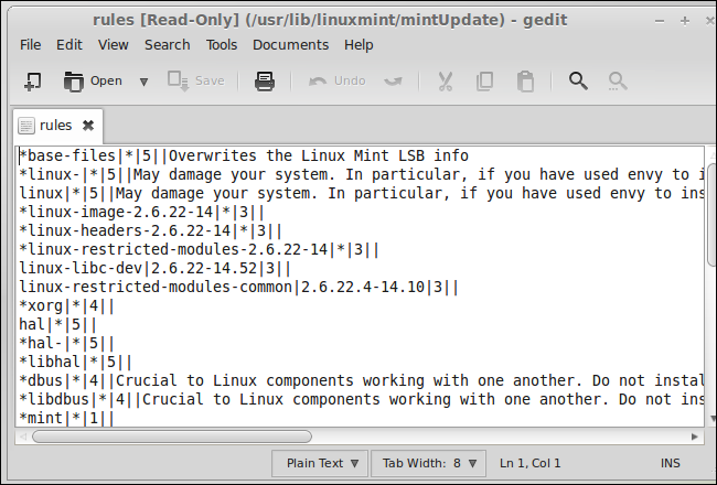 linux-mint-mintupdate-rules