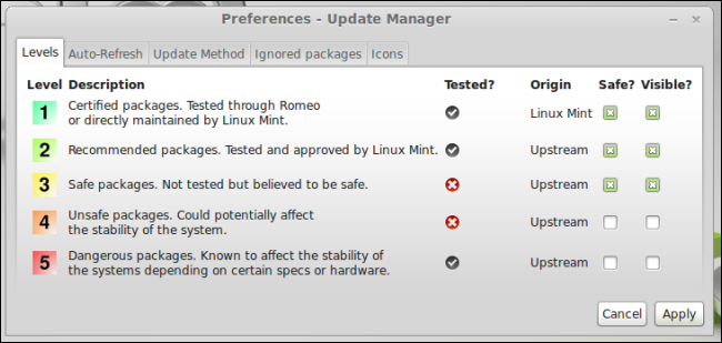 linux-mint-update-levels