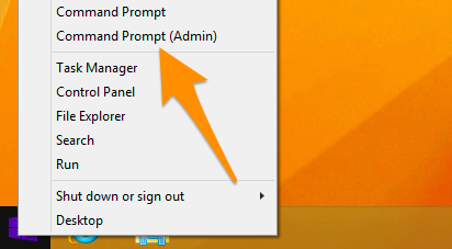 Click &quot;Command Prompt (Admin).&quot;