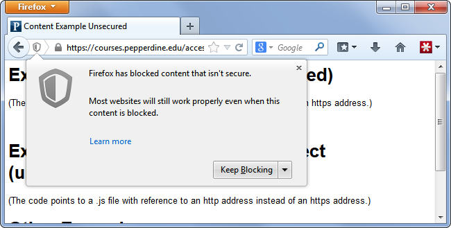 firefox-has-blocked-content-that-isn't-secure
